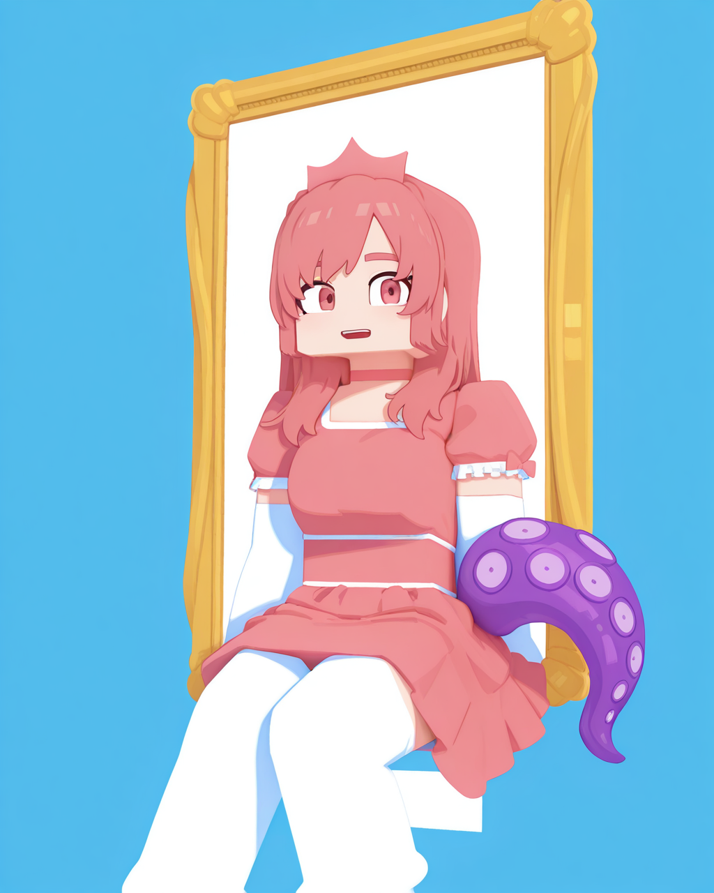 16501-2531583086-1girl, solo, 1000-nen ikiteru _(vocaloid_), pink crown, pink hair, long hair, pink eyes, pink dress, pink choker, white elbow gl.png